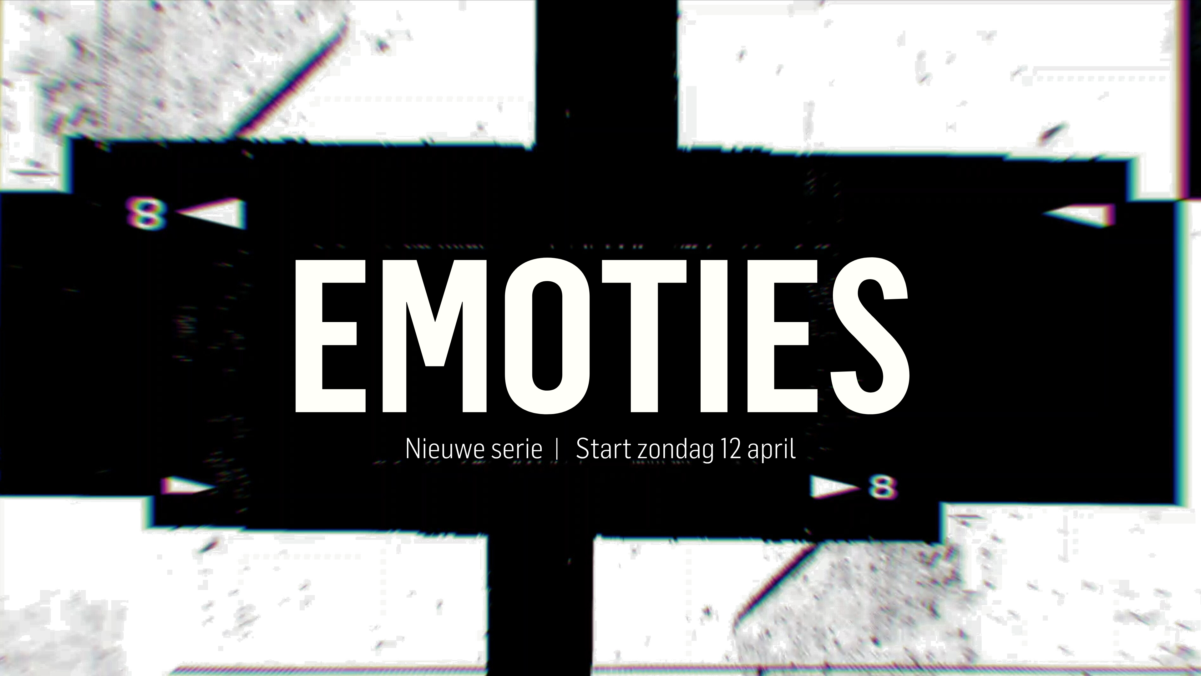 wit en zwart visual met de tekst emoties